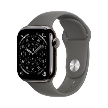 Apple Watch Series 11, 42 mm, Slate Titanium GPS+Cellular, Stone Gray Sport Band M/L